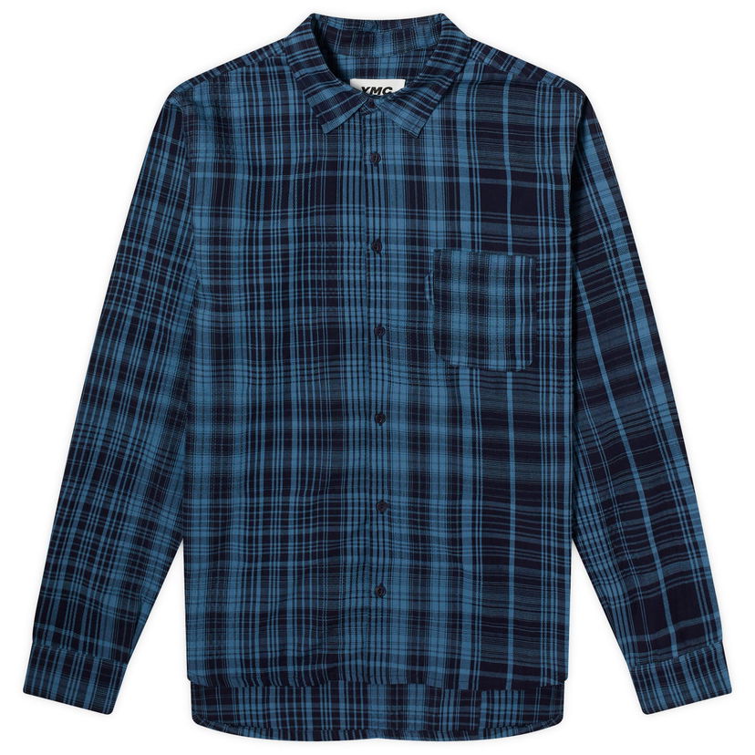 Srajce YMC Curtis Indigo Check Shirt Modra | P2WMG-40
