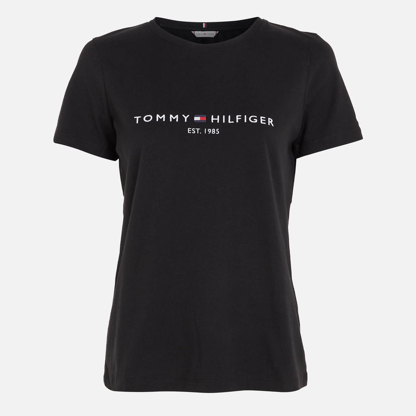 Majica Tommy Hilfiger Cotton-Jersey Printed T-Shirt Črna | WW0WW31999BDS