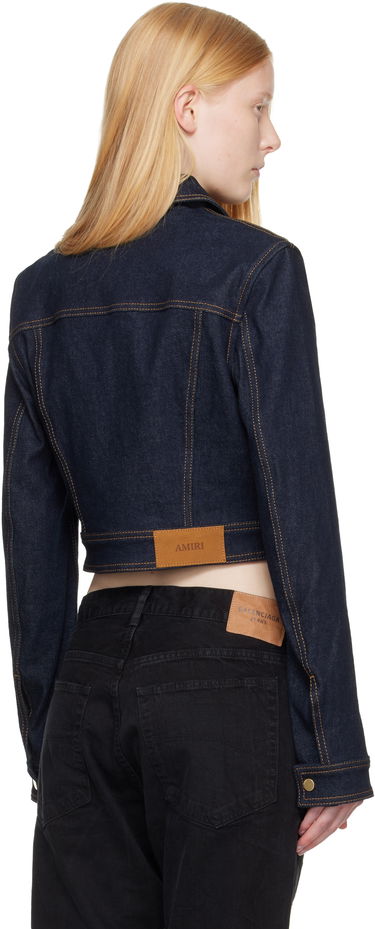 Jakna AMIRI AMIRI Zip Up Cropped Denim Jacket Modra | AWDNWJ1007, 2