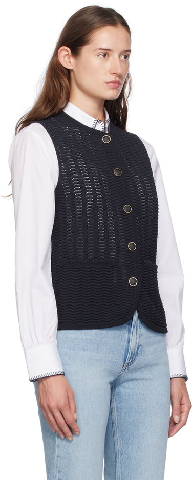 Telovnik rag & bone rag & bone Elisa Knit Vest Črna | WAS24F071UG71, 1
