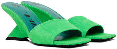 Nakit The Attico Attico Cheope Suede Wedge Mules Zelena | 232WS605 L007, 3