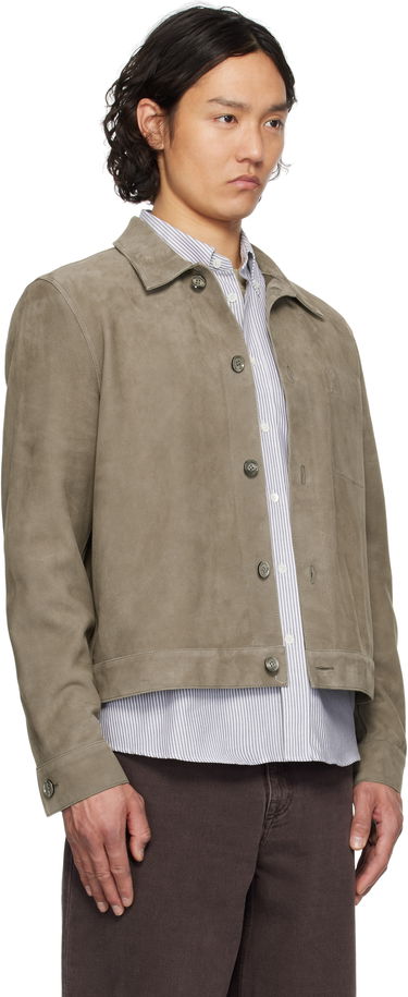 Jakna AMI AMI Paris Buttoned Suede Jacket Siva | HJK243.LH0054, 1