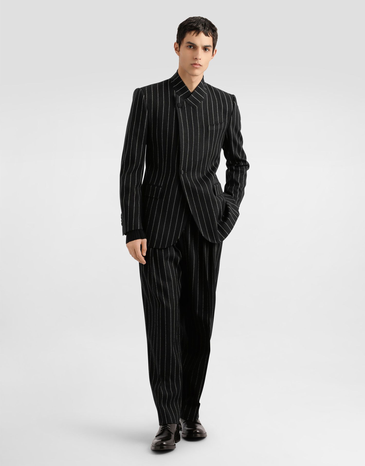 Jakna Dolce & Gabbana Dolce & Gabbana Sicilia Single-Breasted Pinstripe Jacket Črna | G2VO4TFRMD4S8051, 1