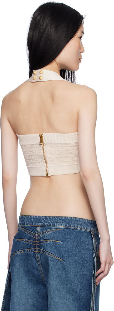 Majica brez rokavov Balmain Labyrinth Monogram Tank Top Bež | EF1AA025KI02, 2