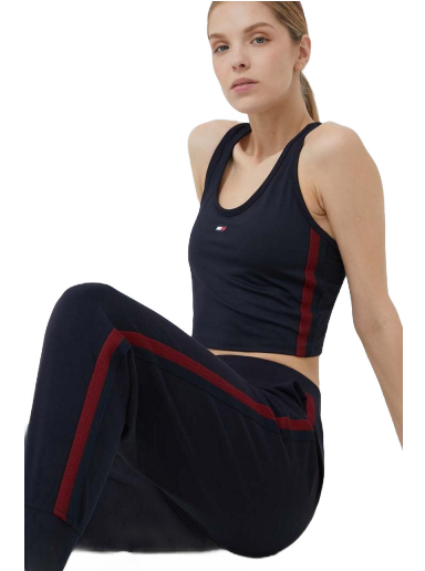 Majica brez rokavov Tommy Hilfiger Fitted Split Tape 2in1 Tank Top Mornarica | S10S101713