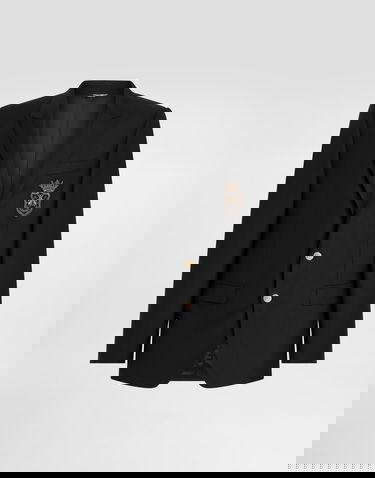 Jakna Dolce & Gabbana Single-breasted Embroidered Patch Jacket Črna | G2LK0ZFU3H1N0000, 0