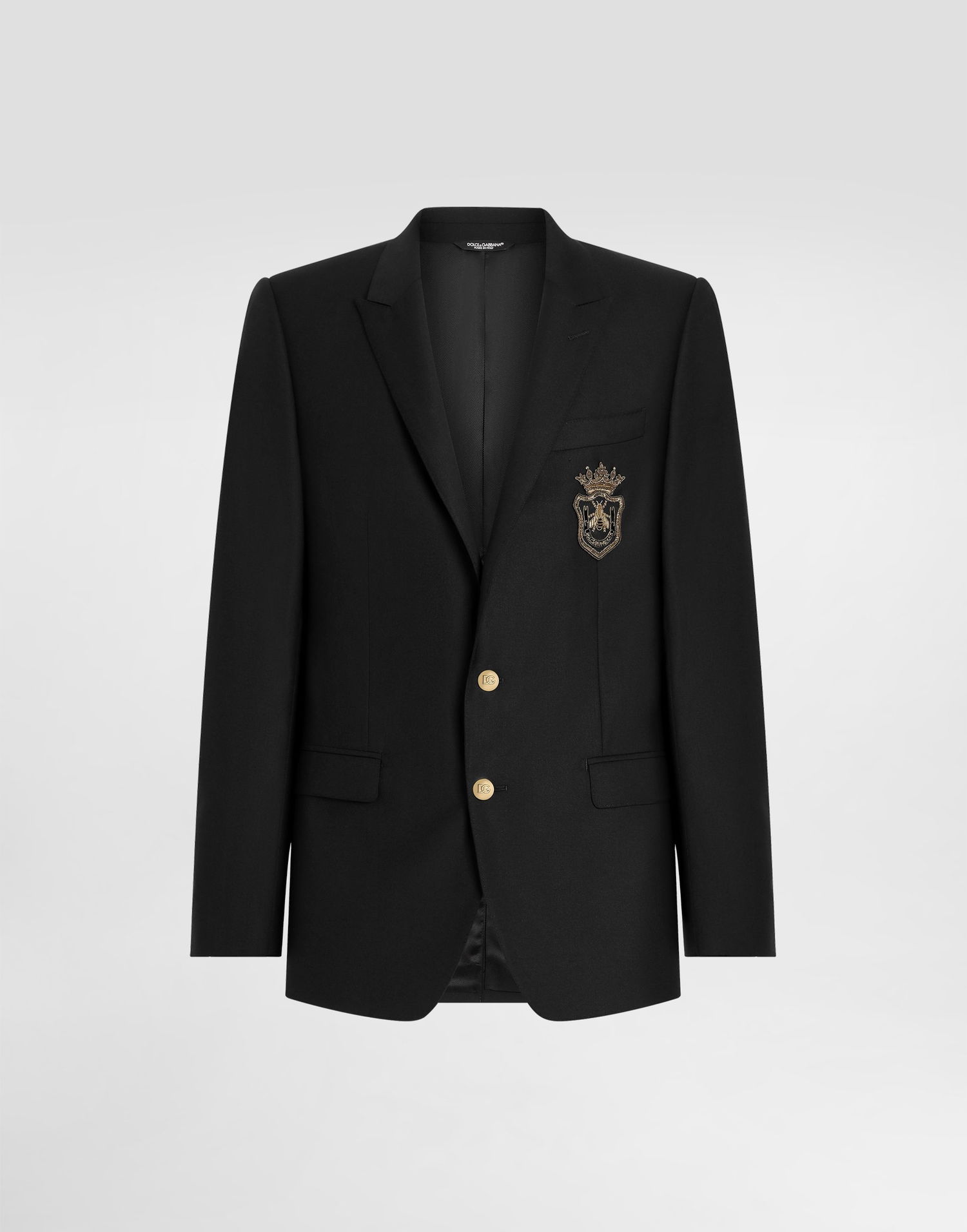 Jakna Dolce & Gabbana Single-breasted Embroidered Patch Jacket Črna | G2LK0ZFU3H1N0000, 0