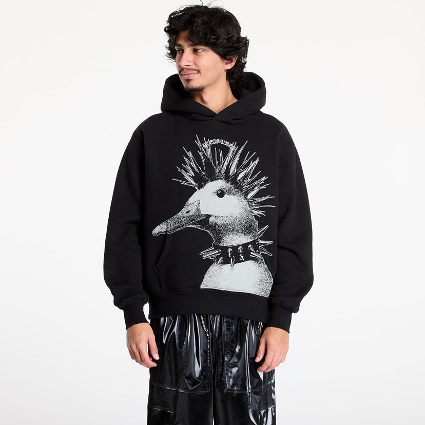 Pulover Pleasures Punk Duck Print Hoodie Črna | P24W021 BLACK