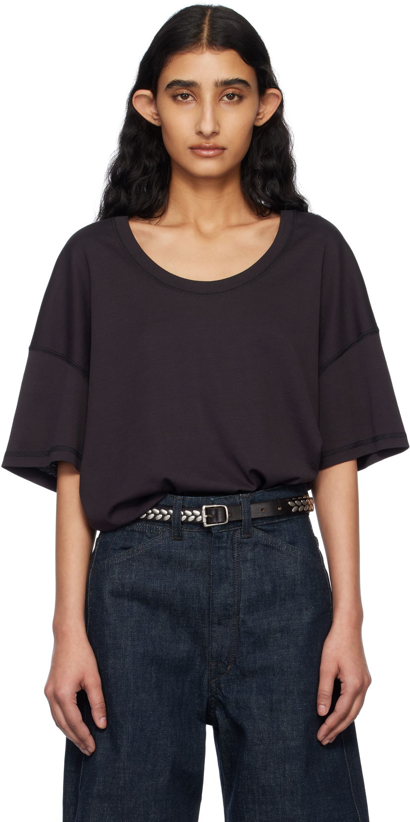 Majica LEMAIRE Lemaire Rib Knit T-Shirt Črna | TO1146 LJ1016