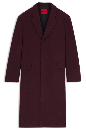 Plašči BOSS Regular-fit long-length tweed coat Bordo | 50549279