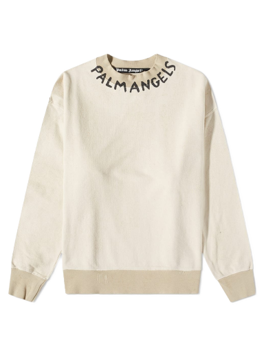 Pulover Palm Angels Neck Logo Crew Sweat Bež | PMBA065S23FLE0090110
