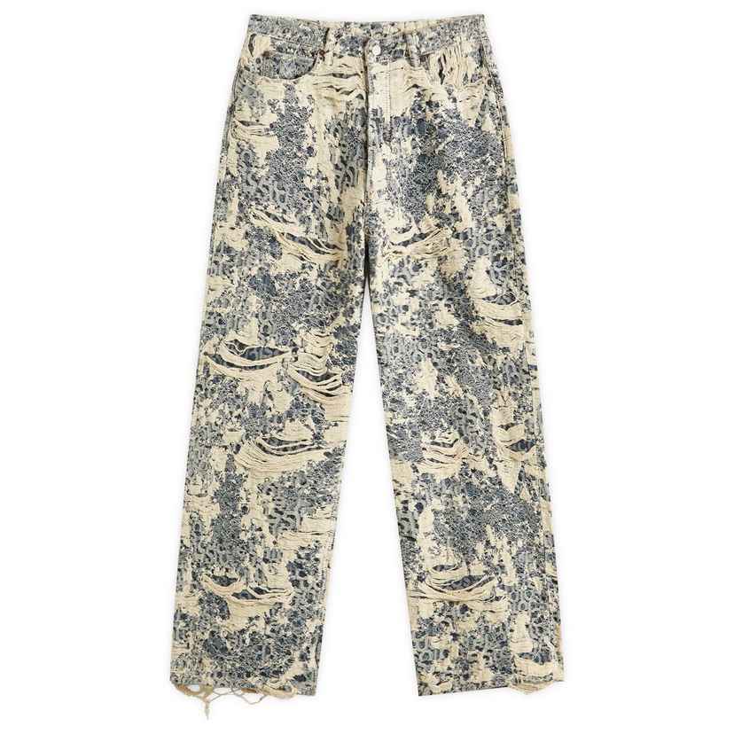 Kavbojke Acne Studios 1981 U Distressed Monogram Loose Fit Jeans, Size Large Bež | C00080-863