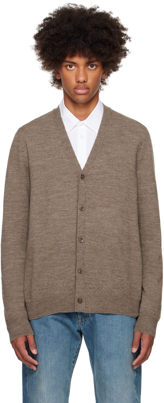 Pleteni pulover Maison Margiela Elbow Patch Cardigan Rjava | S50HP0012 M13062
