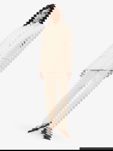 Jakna TOTEME Single-Breasted Band Collar Blazer Bež | 241WRZ1063FB0065007, 1