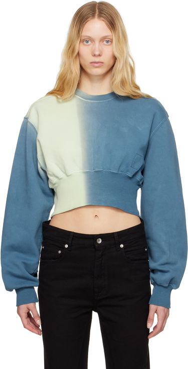 Pleteni pulover Rick Owens Rick Owens DRKSHDW Tatlin Cropped Gradient Sweatshirt Modra | DS01E3225 FDEG, 0
