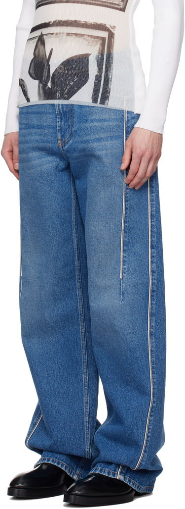 Kavbojke Jean Paul Gaultier Jean Paul Gaultier 'The Belted Denim' Wide-Leg Jeans Modra | 25/33-F-JE164-D013-57, 3