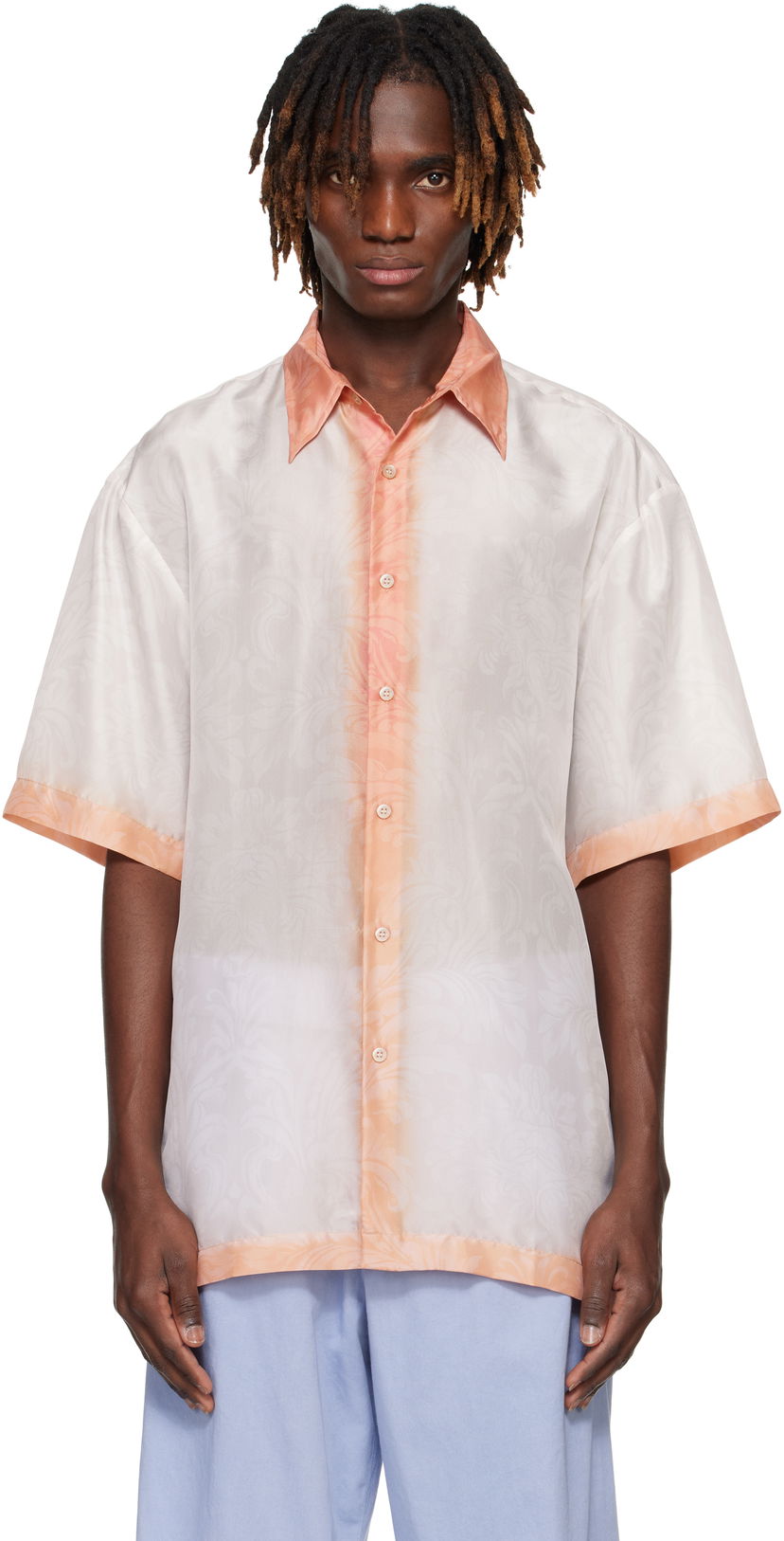 Srajce Dries Van Noten Dries Van Noten Silk Dip Dye Shirt Oranžna | 251-020700-1201