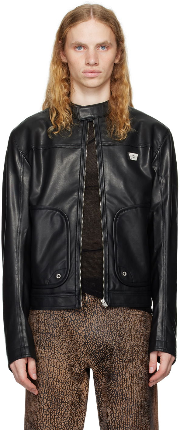 Jakna MISBHV Faux-Leather Jacket Črna | 241M406