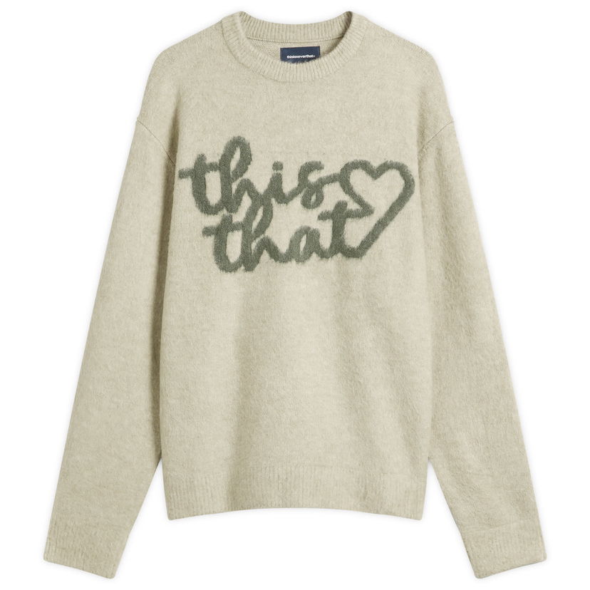 Pleteni pulover thisisneverthat this that Heart Graphic Knit Jumper, Large Bež | TN253KKNPK10-SND