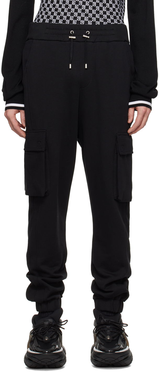Cargo hlače Balmain Drawstring Cargo Pants Črna | CH1OB295BC64