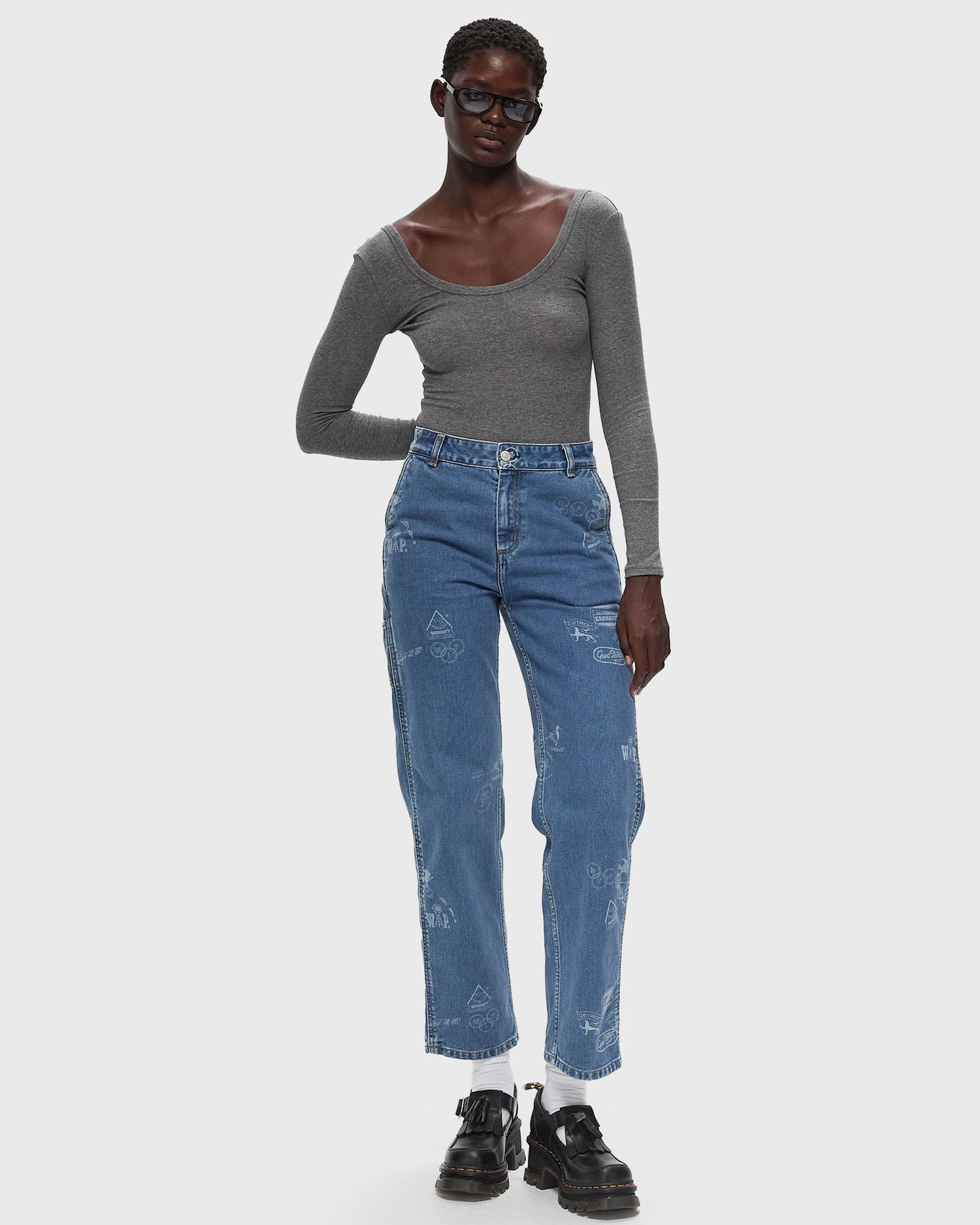Bodi Samsoe Samsoe Samsoe Samsoe Sahara Bodysuit S Siva | F24100111-MID_GREY_MEL, 1