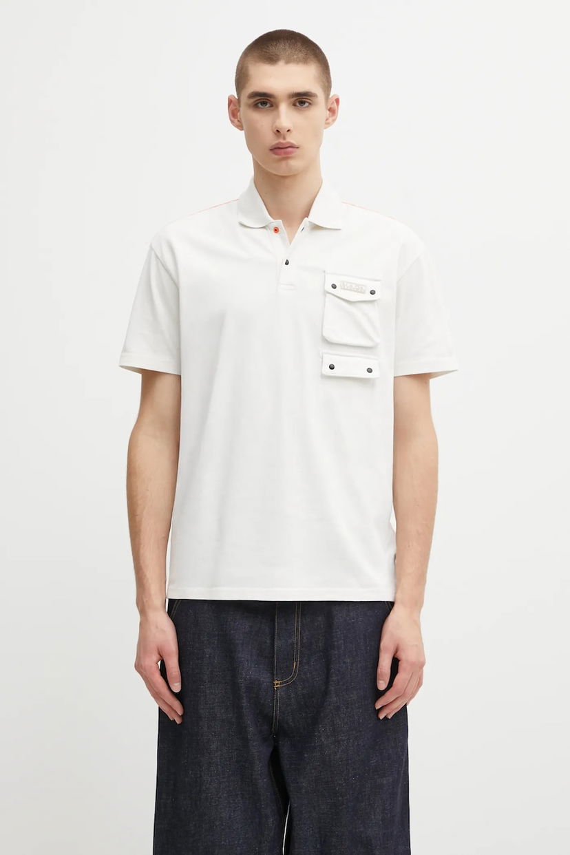 Polo majica Napapijri Napapijri E-Rivalto Polo Shirt Bela | NP0A4ID8N1A1