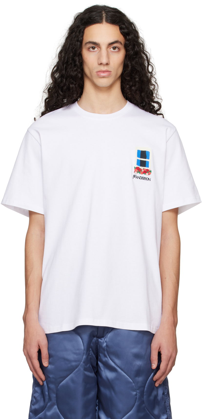 Majica JW Anderson JW Anderson Window Embroidered T-Shirt Bela | JT0277-PG1510