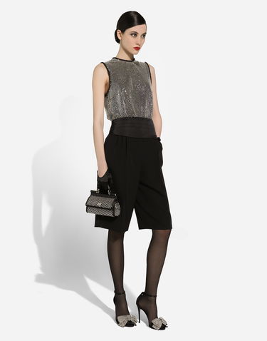 Kratke hlače Dolce & Gabbana Dolce & Gabbana Wool Gabardine Tuxedo Bermuda Shorts Črna | FTC77TFU21EN0000, 2
