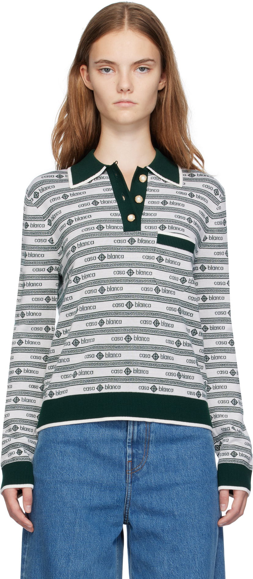 Polo majica Casablanca Logo Classic Polo Siva | WF24-KW-801-01