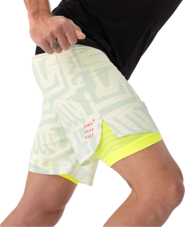 Kratke hlače Compressport Trail Running Shorts 2-In-1 Bela | ashm3710023, 1