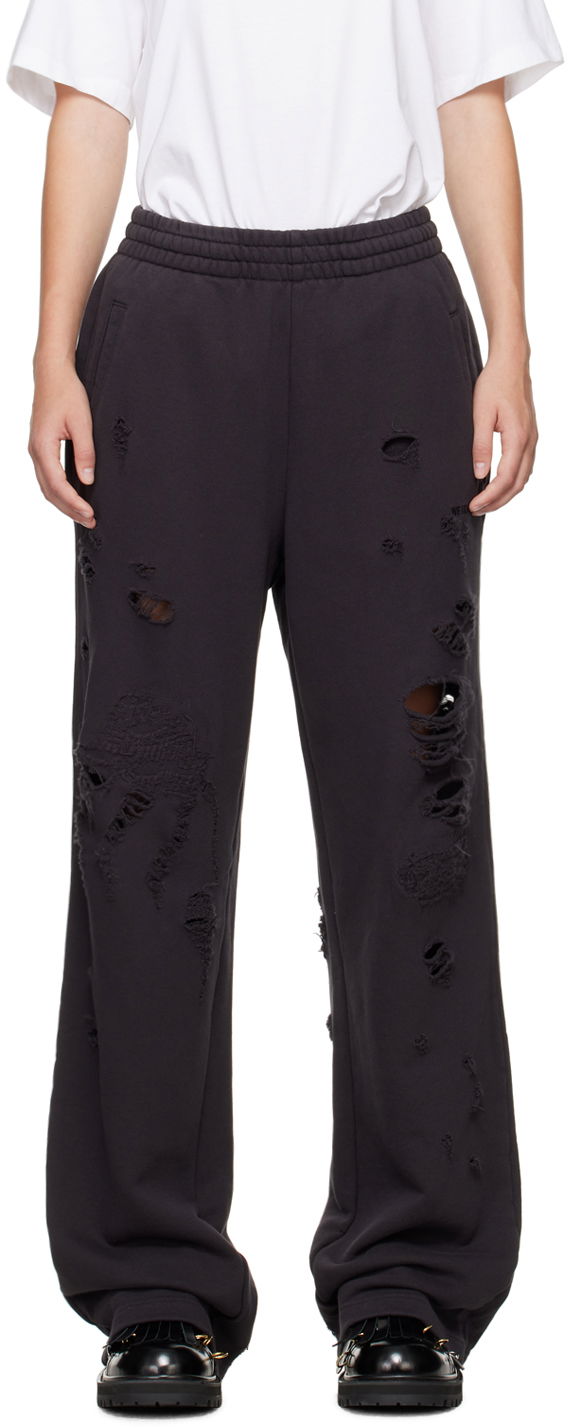 Trenirka We11done We11done Distressed Sweatpants Črna | WD-TA2-24-728-U-BK