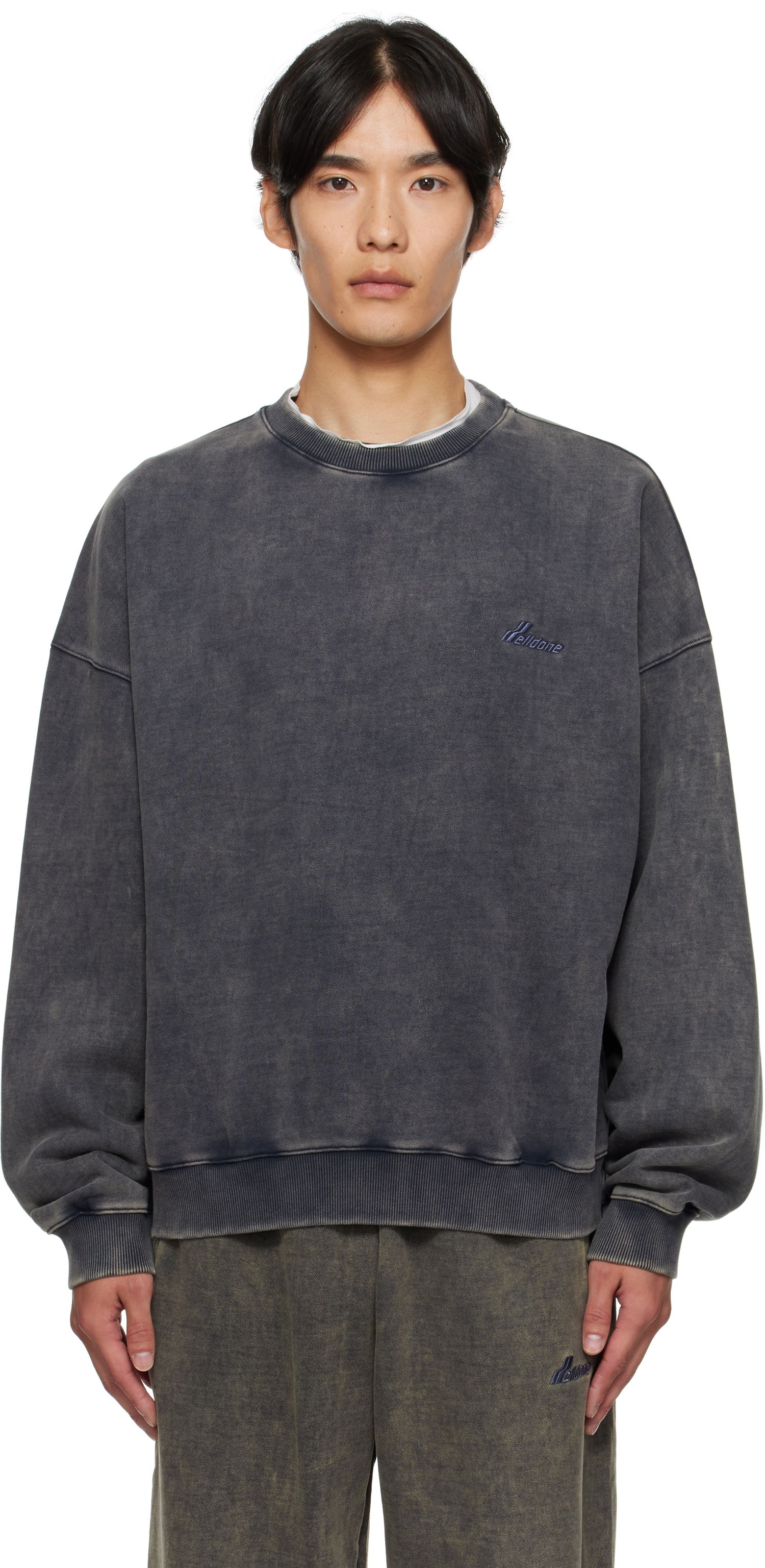 Pulover We11done We11done Bleached Sweatshirt Siva | WD-TS2-25-785-U-DN, 0