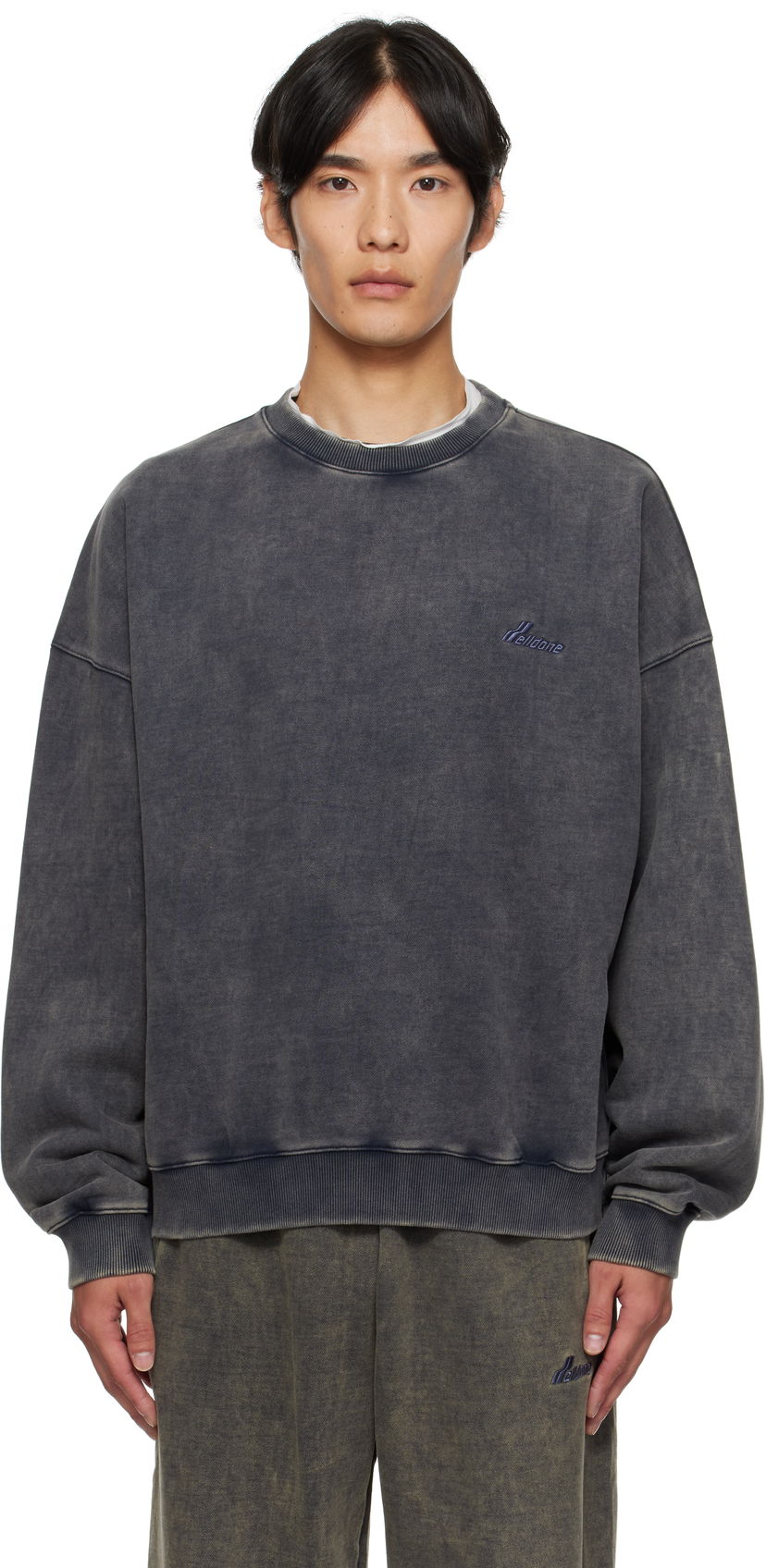 Pulover We11done We11done Bleached Sweatshirt Siva | WD-TS2-25-785-U-DN
