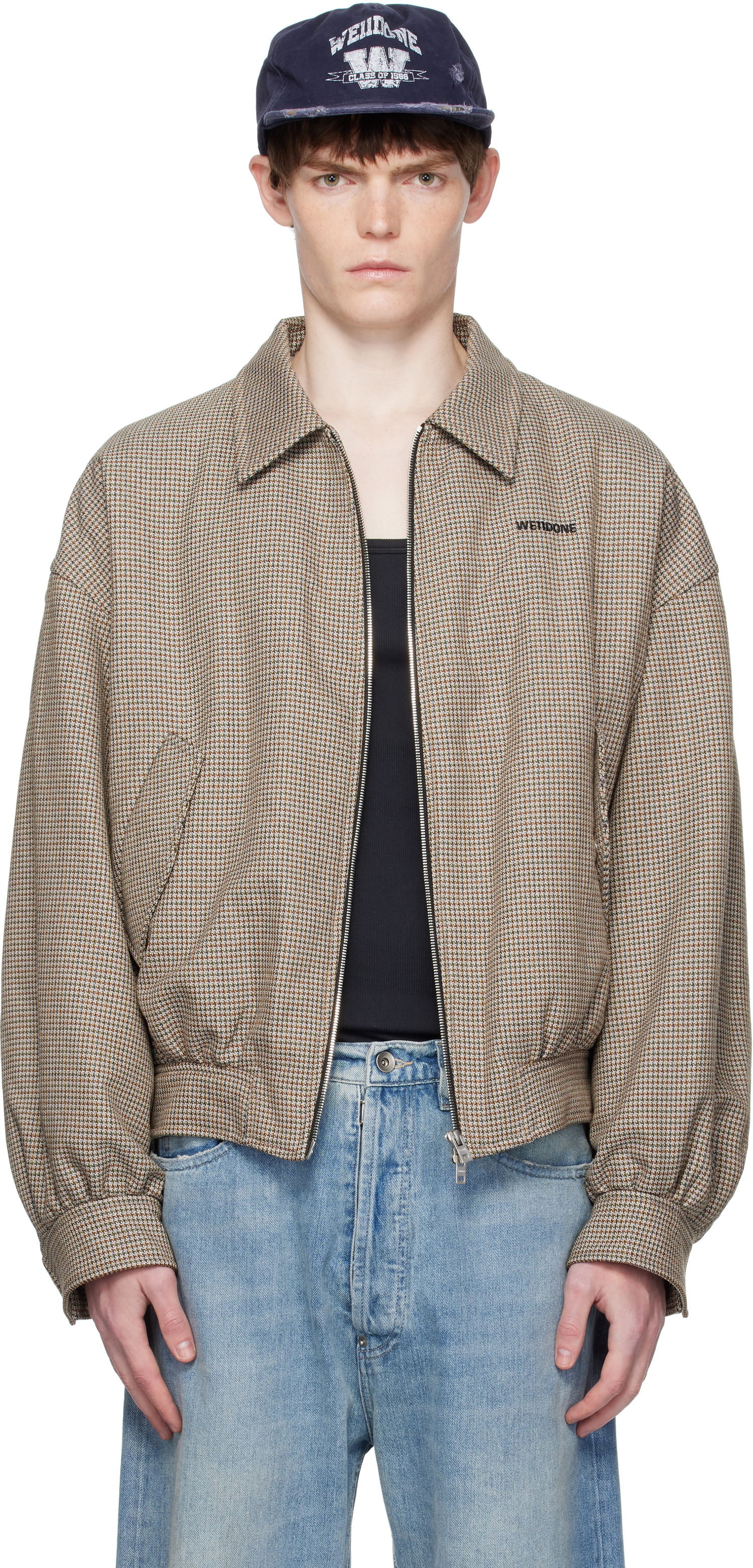 Bomber jakna We11done We11done Checkered Bomber Jacket Rjava | WD-JK2-25-013-M-BG, 0