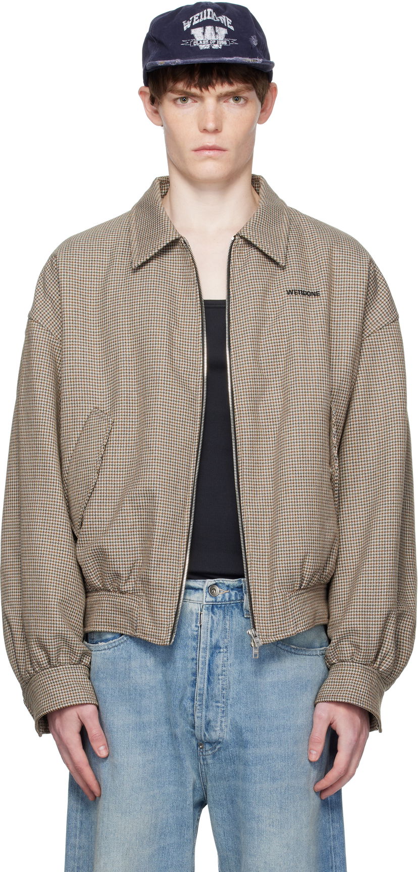 Bomber jakna We11done We11done Checkered Bomber Jacket Rjava | WD-JK2-25-013-M-BG