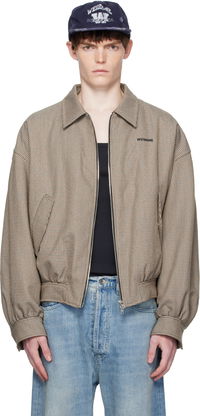 We11done Checkered Bomber Jacket
