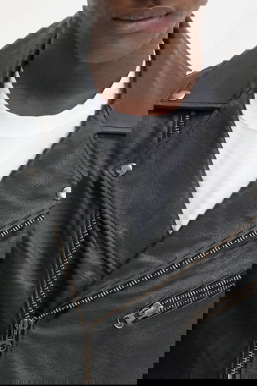 Jakna Samsoe Samsoe Samsoe Samsoe SACOBAIN Leather Moto Jacket Črna | M25200027, 4