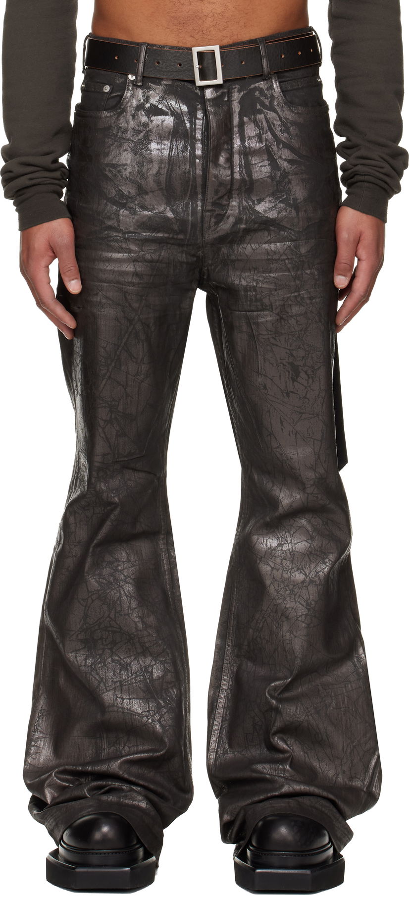 Kavbojke Rick Owens Rick Owens DRKSHDW Concordians Bolan Bootcut Jeans Kovinski | DU02E7365 SBZMC