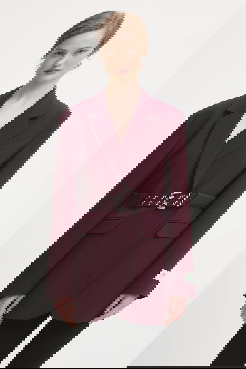 Jakna GANNI Future Twill Suiting Belted Blazer Bordo | W0403, 0