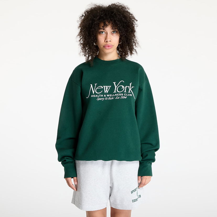 Pleteni pulover Sporty & Rich Sporty & Rich NY94 Crewneck Sweatshirt Zelena | ST071606034GR10