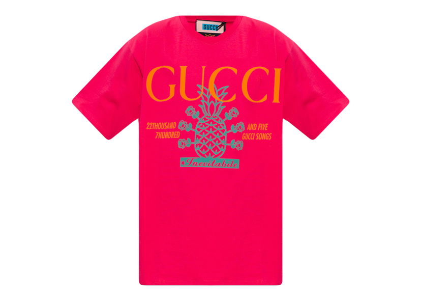 Majica Gucci Pineapple Collection T-shirt Pink Roza | 616036 XJD20 5251
