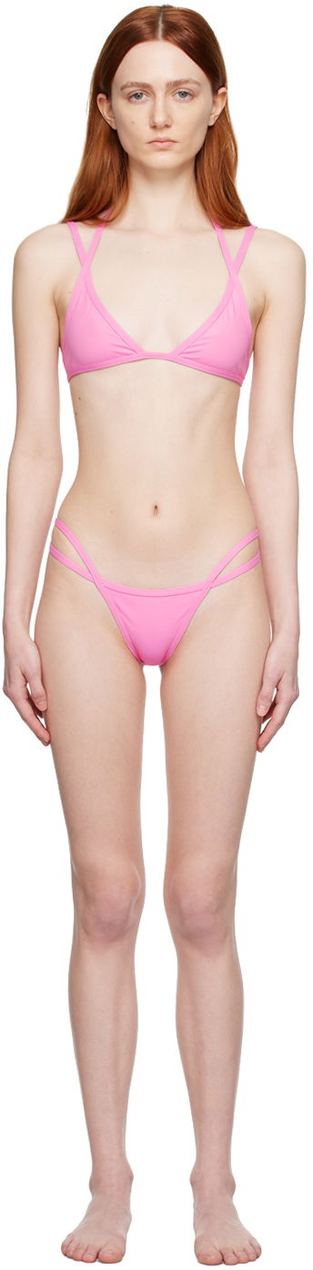 Kopalke The Attico Attico Double Strap Bikini Roza | 233WBB62 PA21