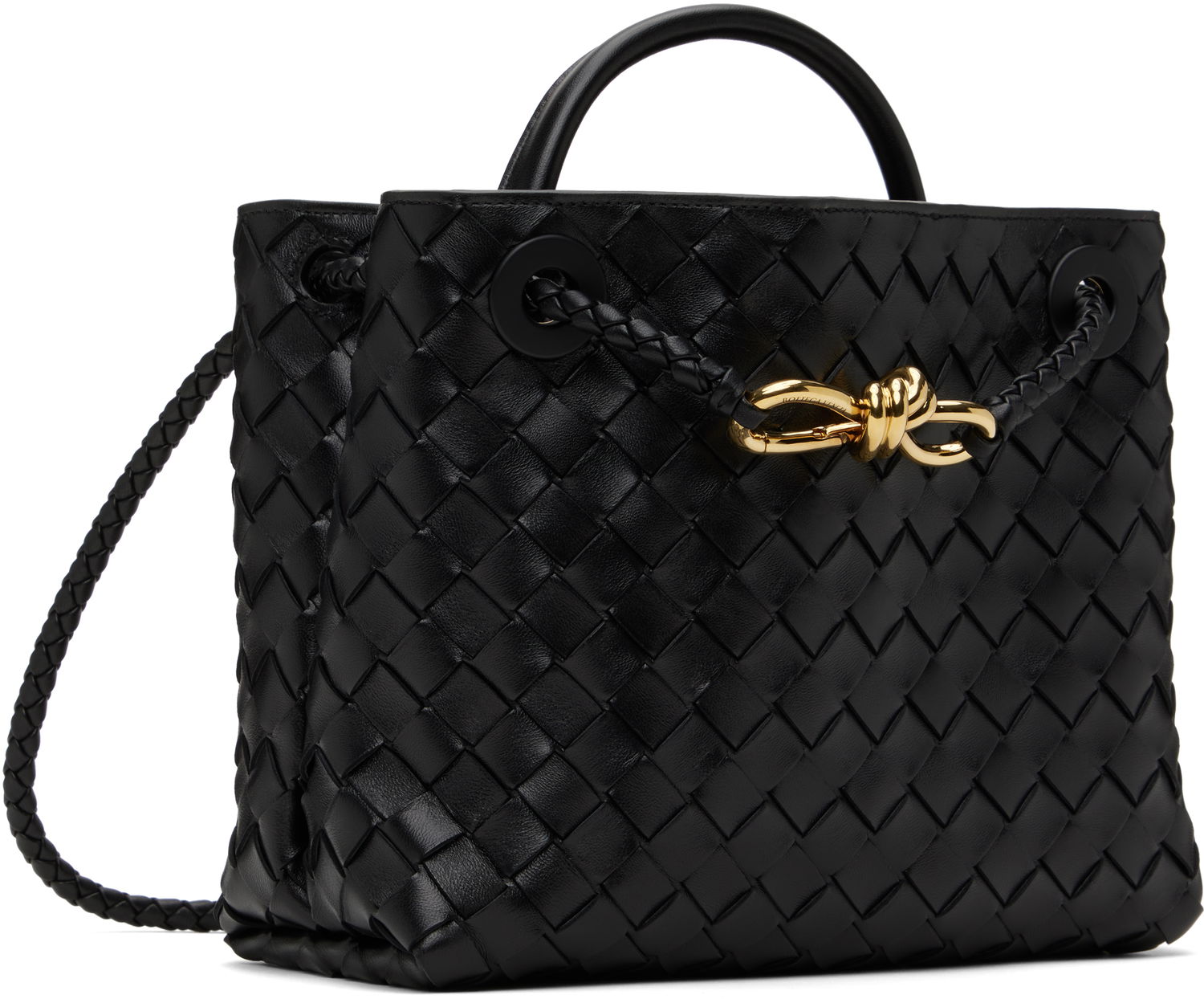 Torba za čez ramo Bottega Veneta Green Small Andiamo Top Handle Bag Črna | 766014 VCPP1, 1