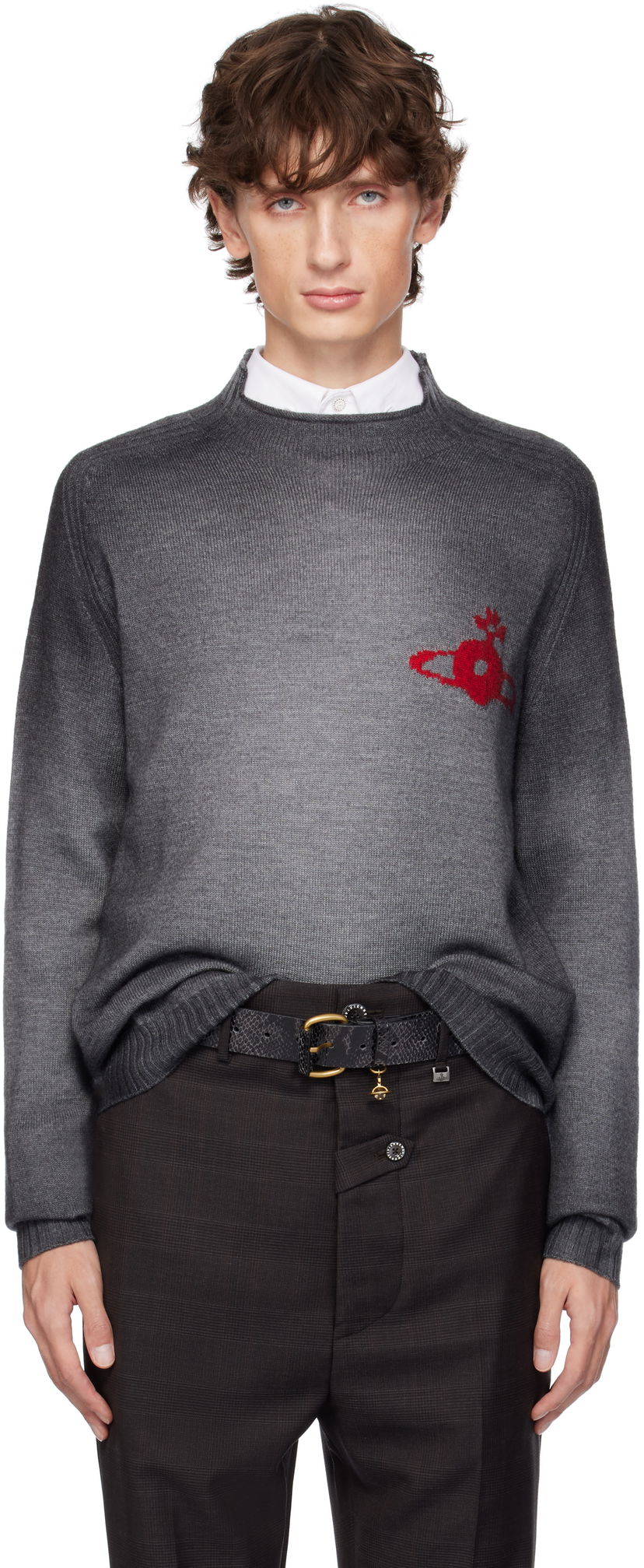 Pleteni pulover Vivienne Westwood Sweater Crewneck Siva | 27010023-Y002U-