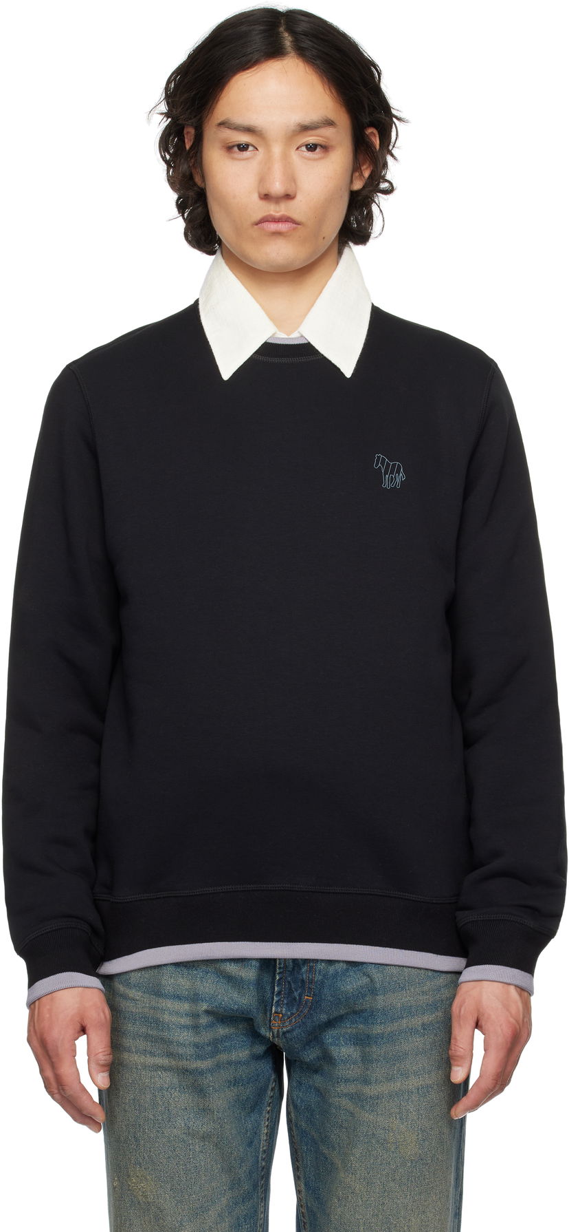 Pleteni pulover Paul Smith PS Paul Smith Zebra Sweatshirt Črna | M2R-191Z-P22273-79