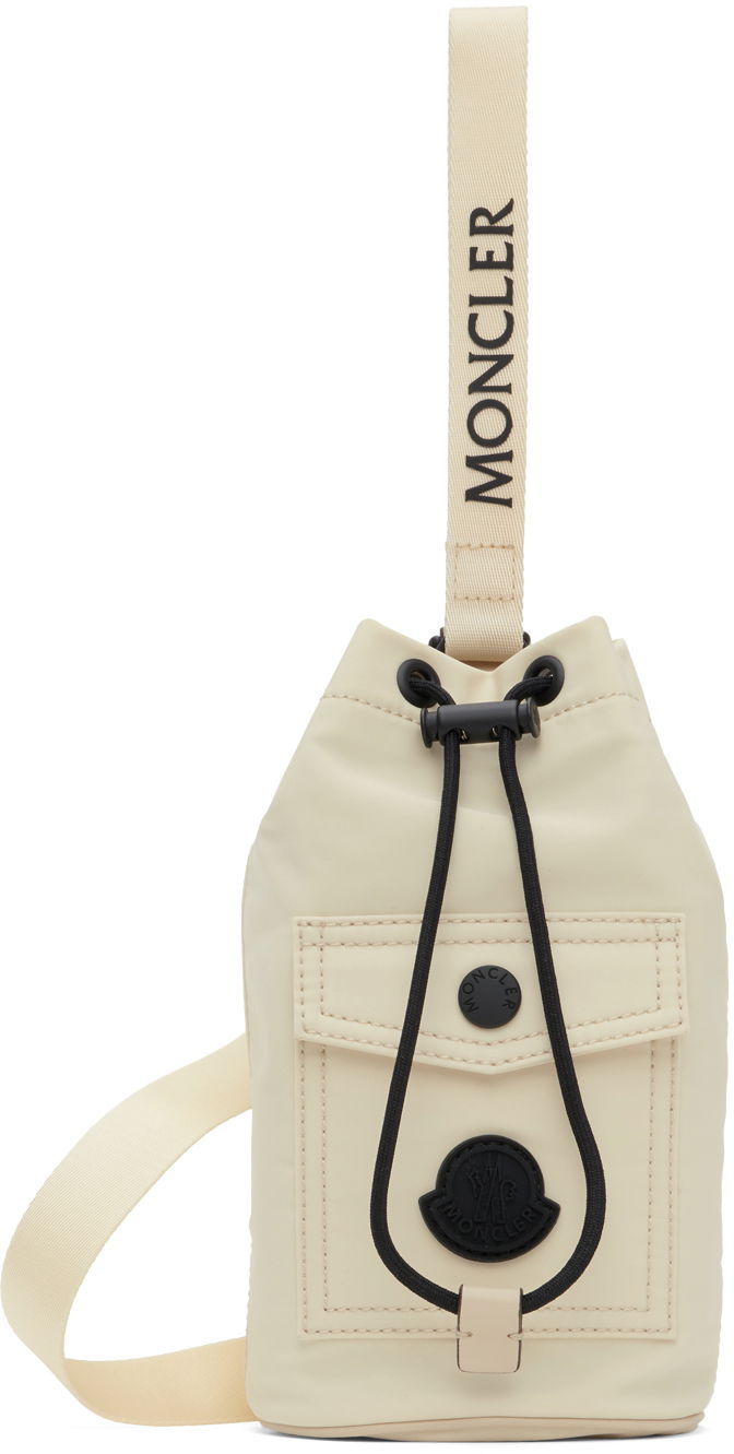 Nahrbtnik Moncler White Trick Drawstring Pouch Bež | J209B6A00001M3873