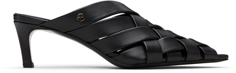 Modni dodatki Anine Bing ANINE BING Eve Woven Heeled Mules Črna | A-14-11311-BLK1