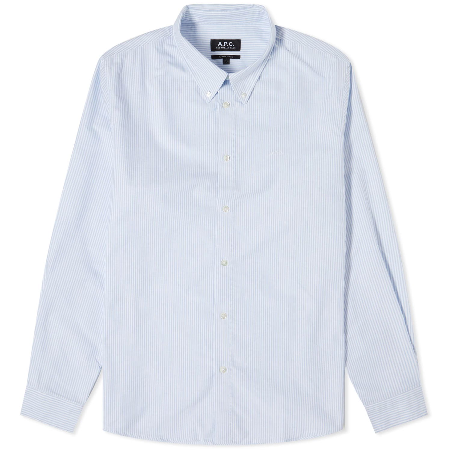 Srajce A.P.C. Greg Log Button Down Stripe Shirt Modra | COGUH-H12499-IAA, 0