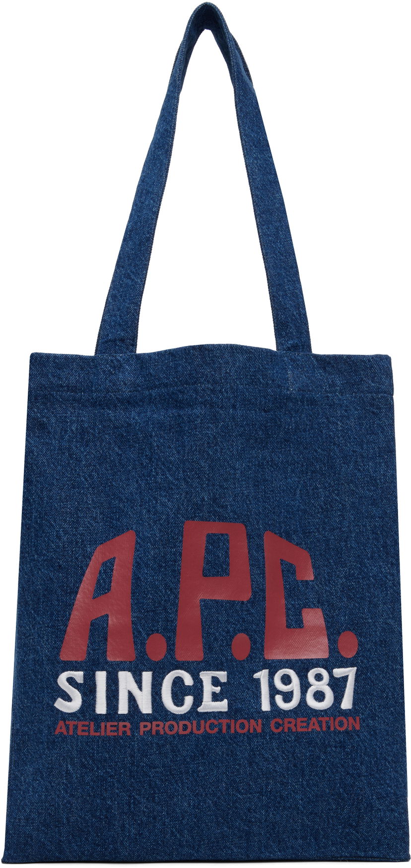 Tote bag A.P.C. A.P.C. Lou Carpenter Denim Tote Bag Modra | COHTD-M61990