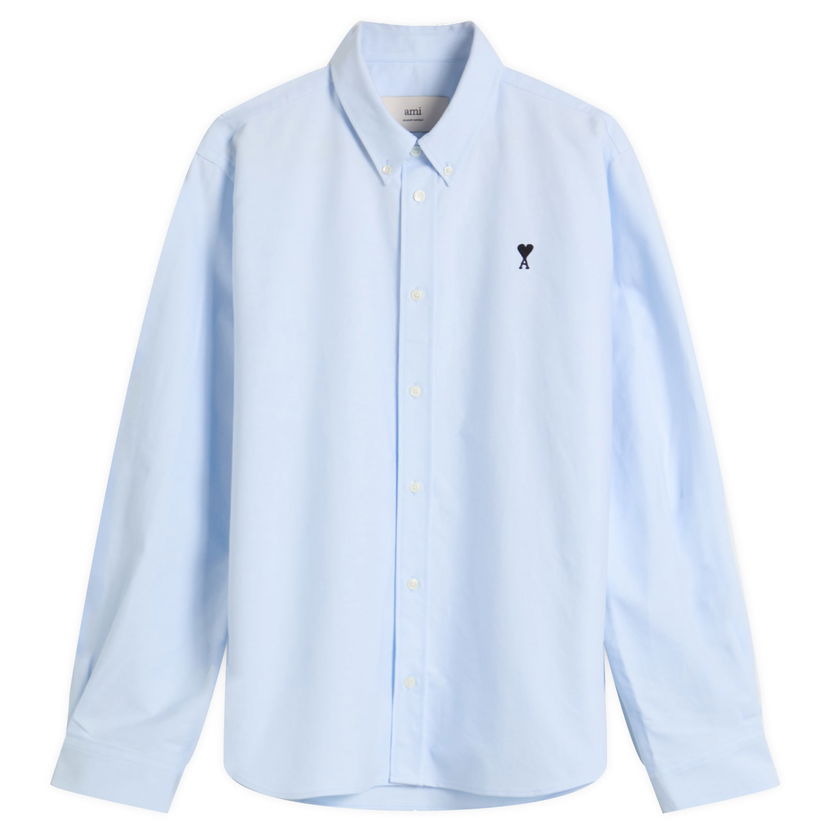 Srajce AMI AMI Paris Men's Cotton Oxford Classic Shirt, Size IT 46 Modra | H25HSH763-CO0031-450H25